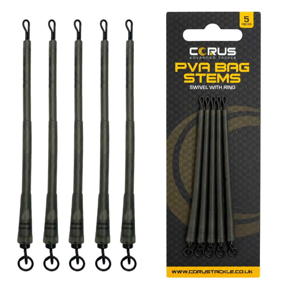 Corus 5pc PVA Bag Stems with Swivel and O-Ring – 80cm
