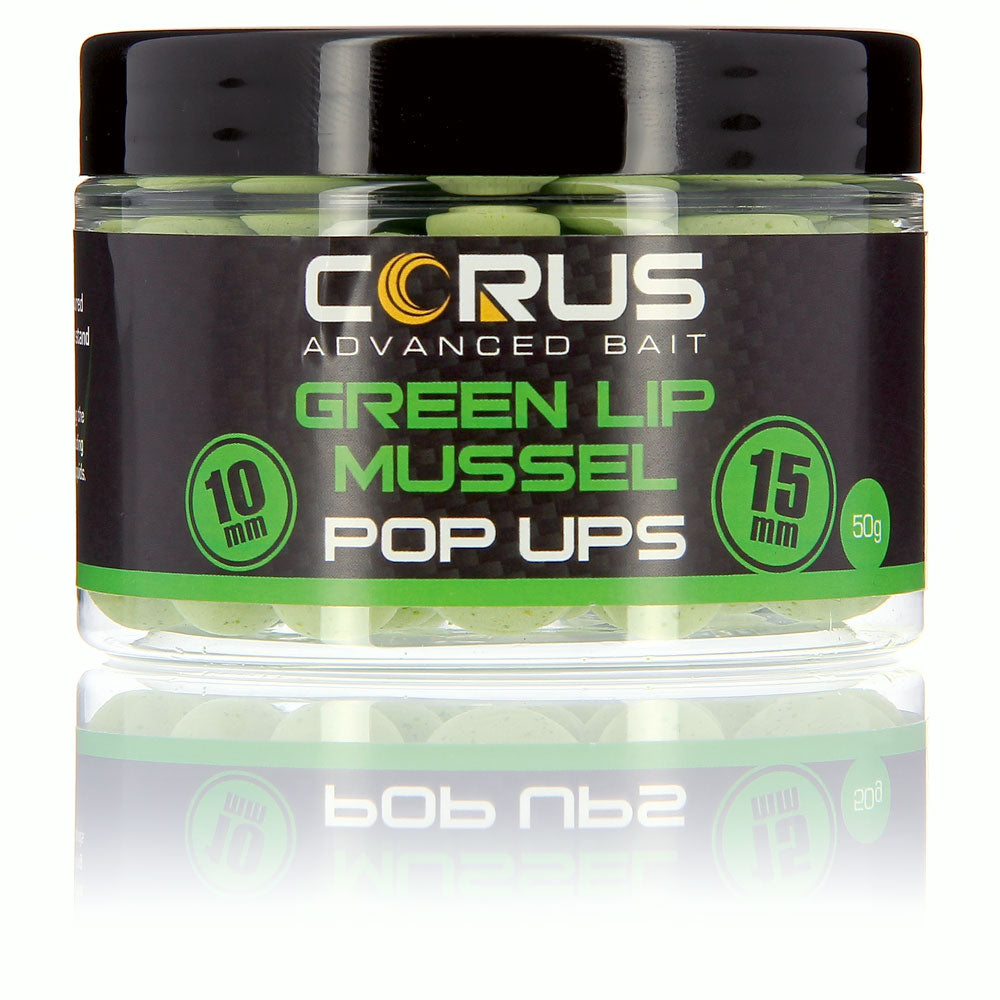 Pop Ups 10mm & 15mm-Green Lip Mussel (Green)