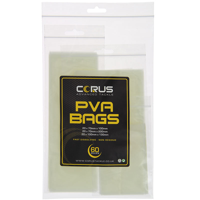 60 Corus PVA Bags.Mixed Sizes 20 of Each
